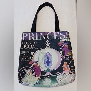 Disney Store Princess Cinderella embellished/jeweled large tote bag pock…